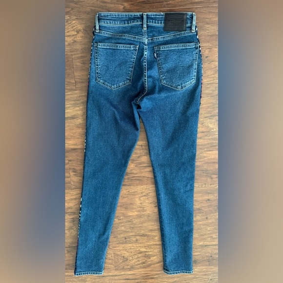 Levi's Anthropologie Made & Crafted High Rise 721 Skinny Jeans Side Stripe 27/30 - Picture 2 of 11